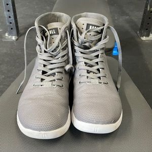 Nobull men’s grey high top trainers.